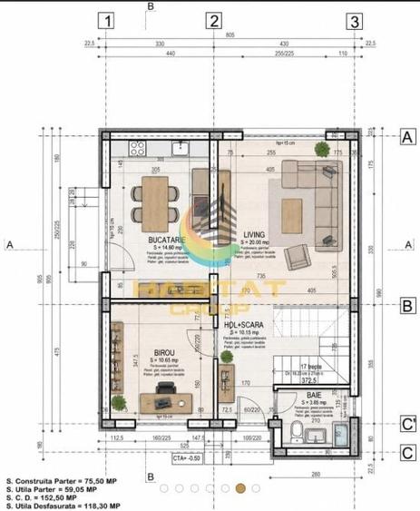 Casă individuală cu 5 camere cu Canalizare în Central