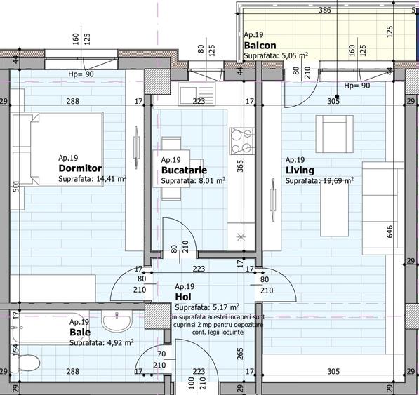 Apartament cu 2 camere decomandat în Galata