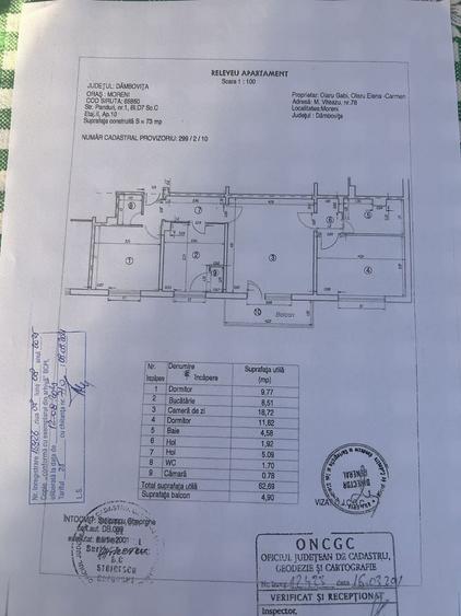 Apartament cu 3 camere semidecomandat în Central