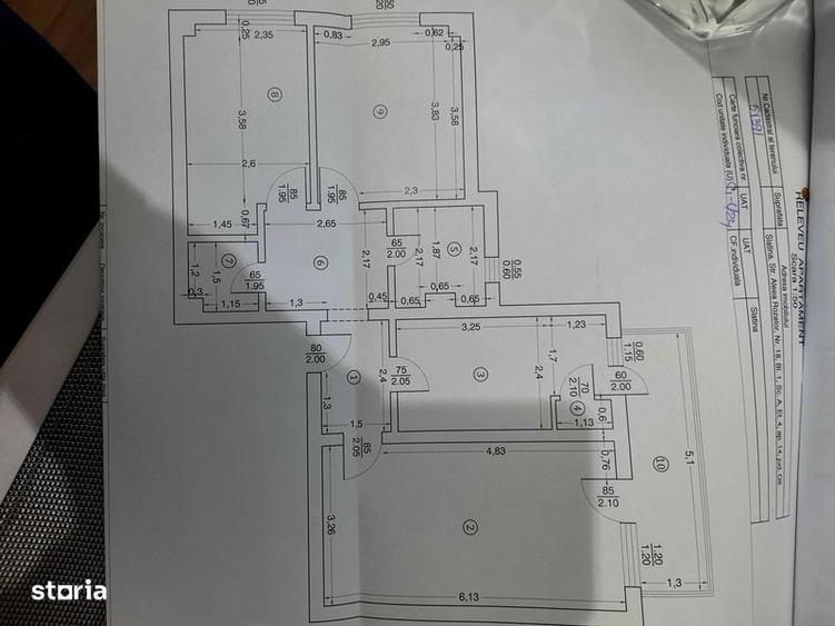 Apartament cu 3 camere în Central