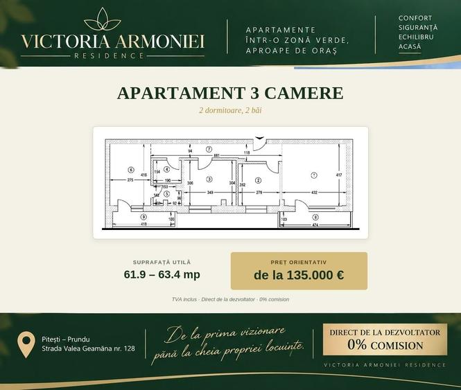 Apartamente noi PitestiPrundu | Bloc finalizat 2026 | 0% comision | TVA inclus - 3