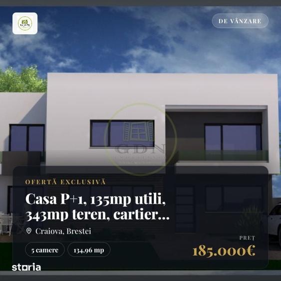 Casă cu 5 camere cu Teren 343 Mp în Brestei