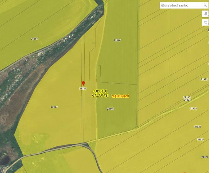 Teren agricol extravilan de 2000 mp, în Gălbinași