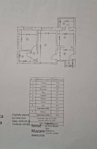Apartament cu 2 camere semidecomandat în Berceni
