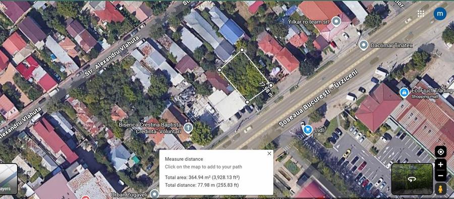 Teren Construcții intravilan de 365 mp, în Sud-Est