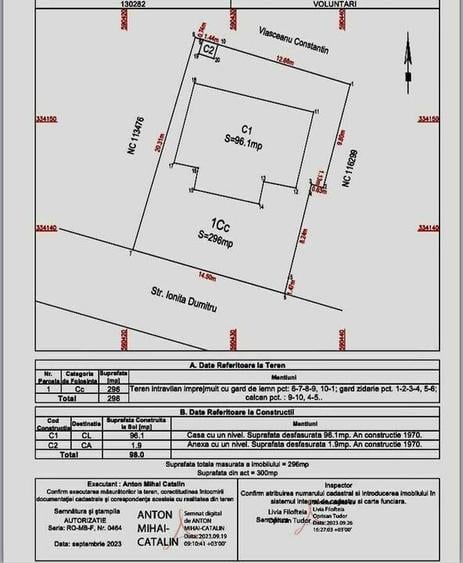 Teren intravilan de 296 mp, în Voluntari