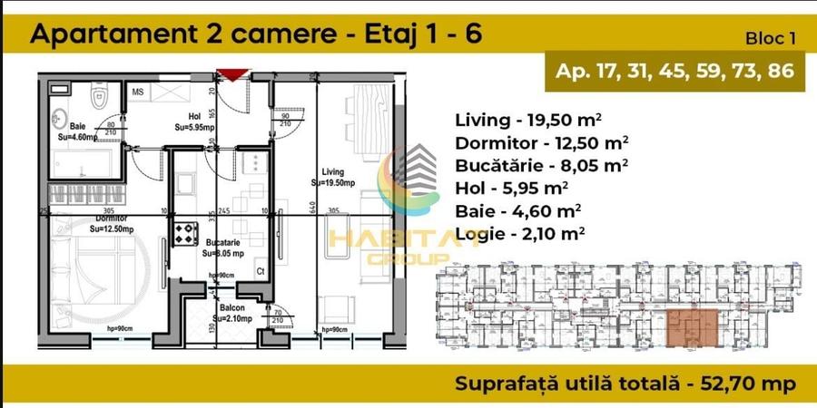 Apartament cu 2 camere decomandat în Berceni