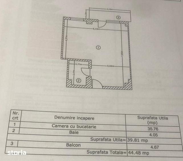 Apartament cu 2 camere în Roșu
