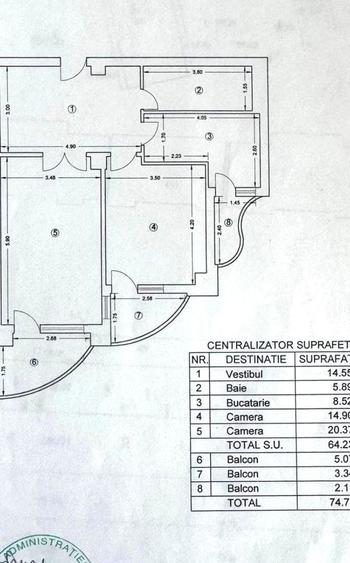 Apartament cu 2 camere decomandat, mobilat în Unirii
