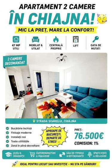 Apartament 2 camere mobilat si utilat loc parcare Chiajna str Soarelui - 6