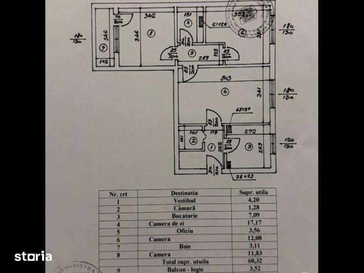 Apartament cu 3 camere semidecomandat, mobilat în Tei