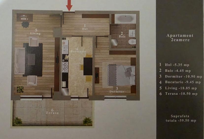 Apartament cu 2 camere decomandat în Sălaj