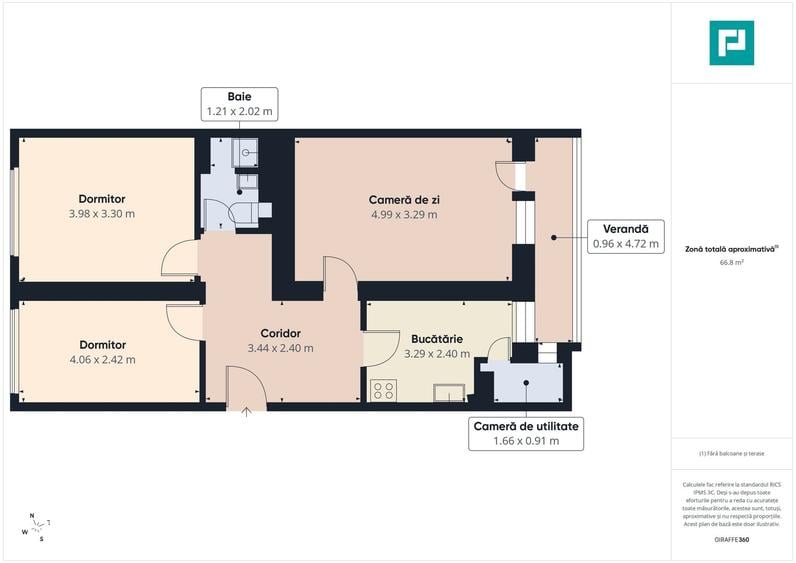 Apartament cu 3 camere decomandat în Ultracentral