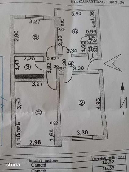 Apartament cu 3 camere în Țiglina 2
