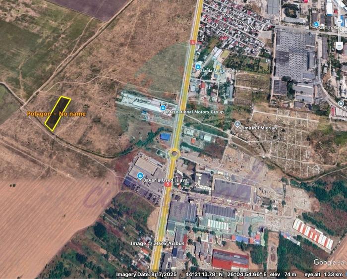 Teren Construcții extravilan de 5975 mp, în Jilava