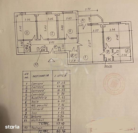 Apartament cu 4 camere semidecomandat în Tineretului