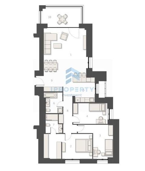 Apartament cu 4 camere decomandat în Pipera