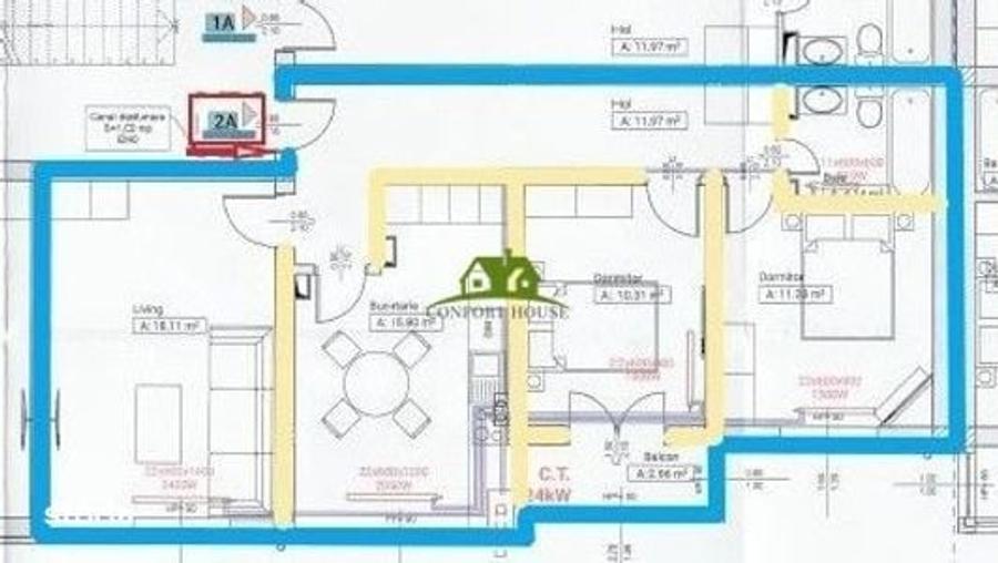 Apartament cu 3 camere decomandat în Cremenari