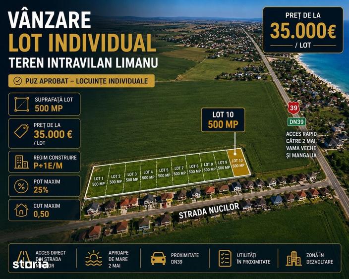 Teren de 500 mp, în Limanu