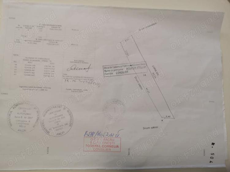 Teren intravilan de vanzare in Bogdanesti (7km de Onesti), Proprietar - 7