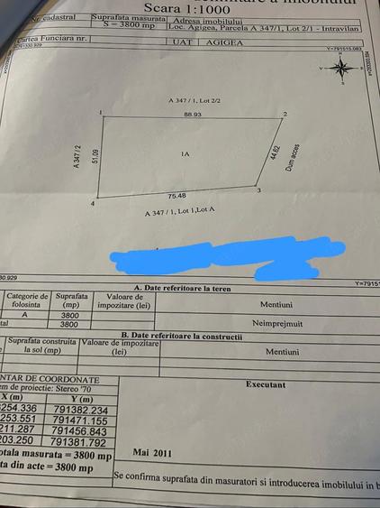 Teren de 3800 mp, în Central