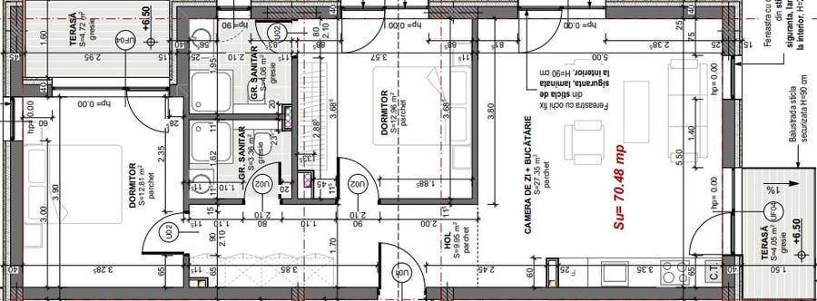Apartament cu 3 camere semidecomandat în Apahida