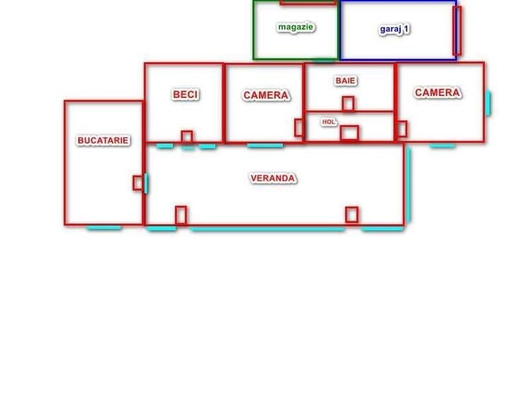 Casă cu 2 camere decomandat cu Teren 1600 Mp în Central