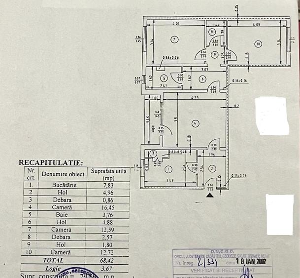 Apartament cu 3 camere semidecomandat, mobilat în Central
