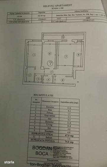 De vanzare apartament 3 camere zona Sos Voinesti, langa noul Kaufland - 1