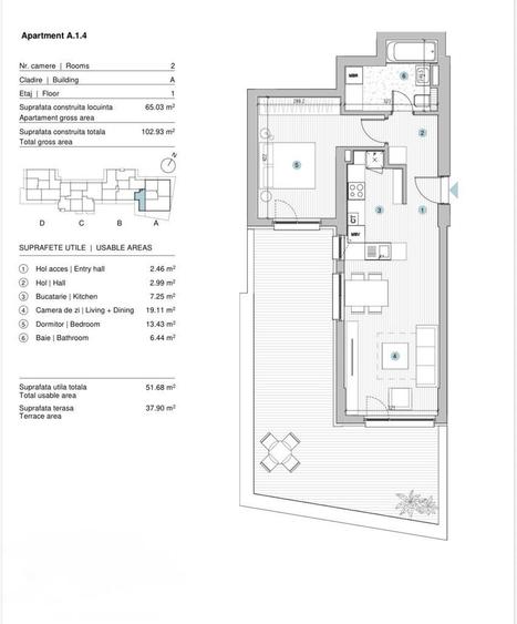Apartament cu 2 camere, mobilat în Străulești