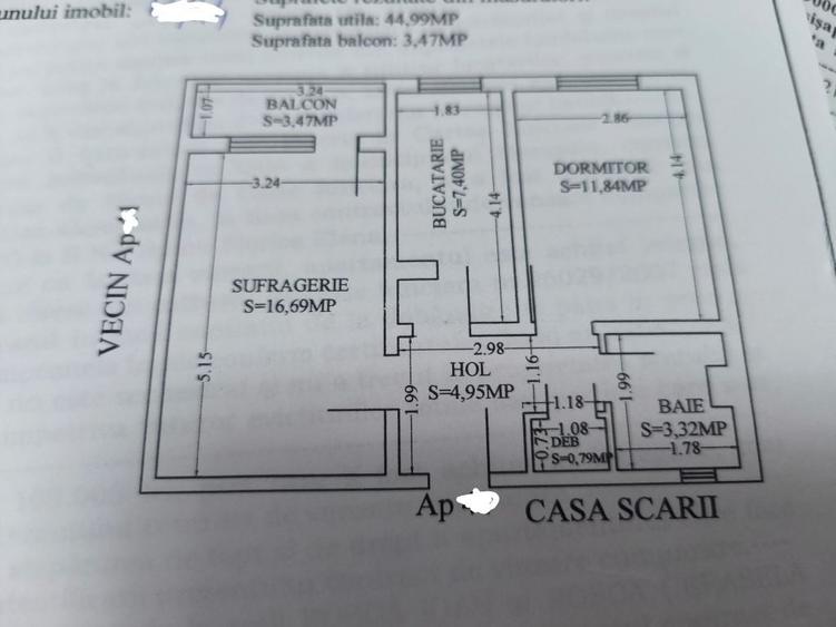 Apartament cu 2 camere decomandat în Central