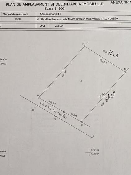 Teren Construcții intravilan de 1000 mp, în Central