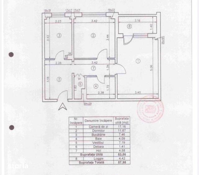 Apartament cu 2 camere decomandat în 13 Septembrie