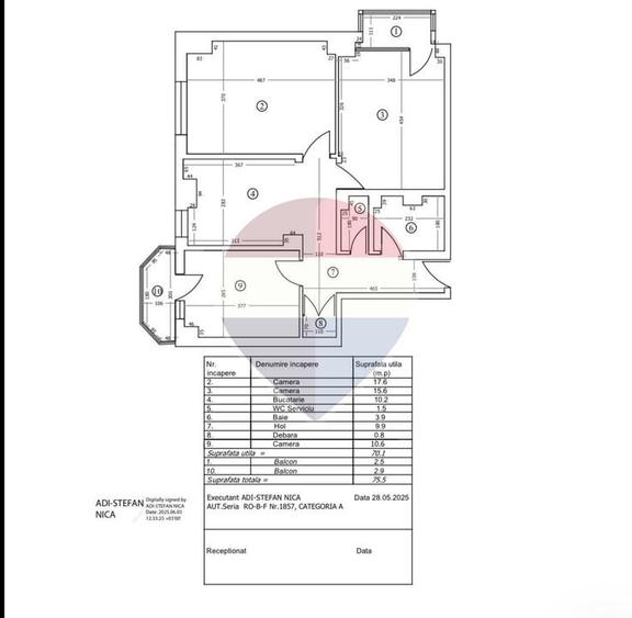 Apartament cu 3 camere, mobilat în Central