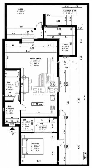 Apartamente cu 2 camere/50-55mp/TERASE 20-52mp/IMOBIL NZEB/TVA INCLUS. - 1