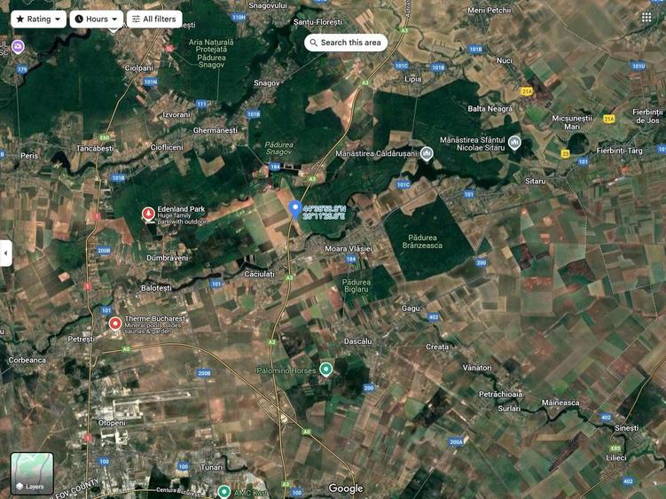 Teren agricol extravilan de 2095 mp, în Moara Vlăsiei