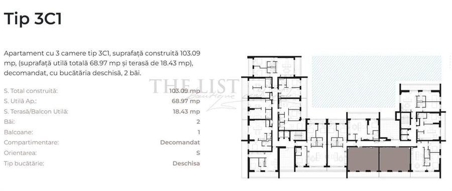 Penthouse cu 3 camere decomandat în Pipera