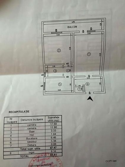 Apartament cu 2 camere decomandat în Central