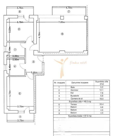 Apartament cu 3 camere decomandat în Rediu