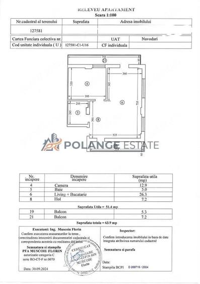 Apartament cu 2 camere nedecomandat în Nord