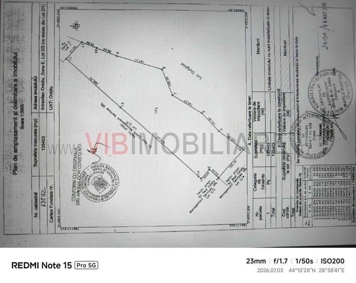 Teren intravilan de 135000 mp, în Vest