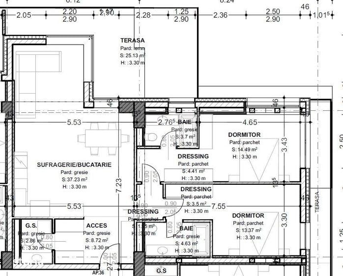 Apartament cu 3 camere în Central