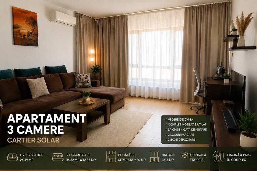 Apartament cu 3 camere decomandat în Runcu
