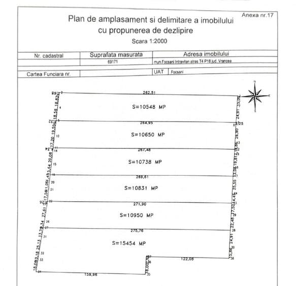 Teren Construcții intravilan de 10950 mp, în Nord