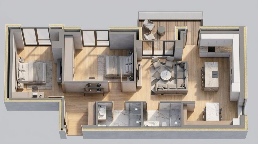 Apartament cu 3 camere decomandat în Bucureștii Noi