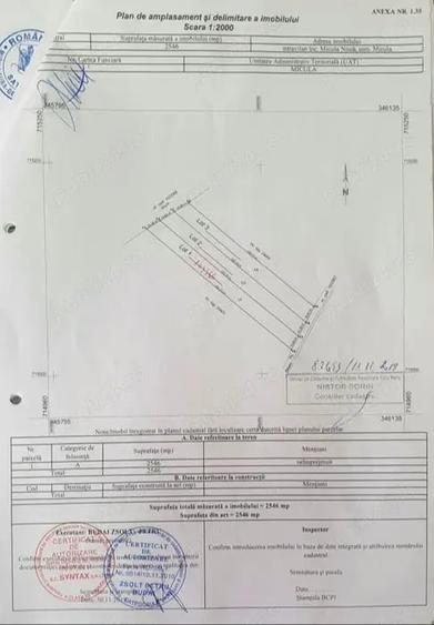 Teren de 2500 mp, în Micula