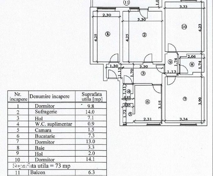 Apartament cu 4 camere în Ultracentral