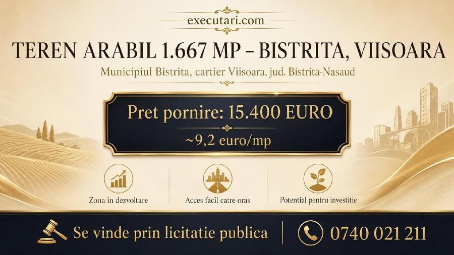 Teren agricol extravilan de 1667 mp, în Viișoara