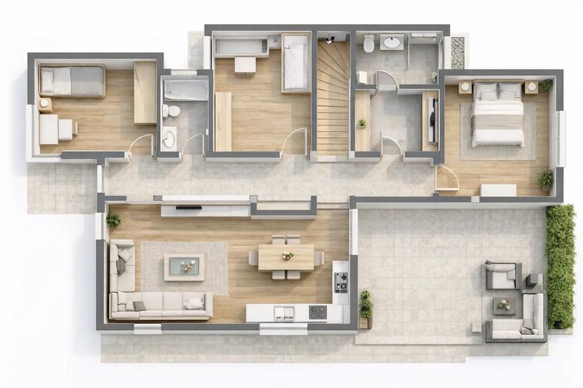 Casă individuală cu 4 camere cu Teren 450 Mp în Cetate