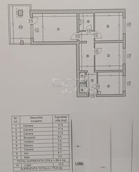 Apartament cu 3 camere decomandat, mobilat în Pantelimon